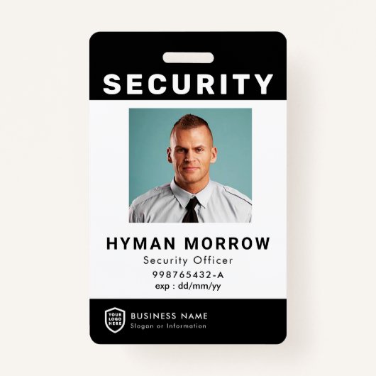 QR Business ID Logo | Veiligheidsdienst werknemers Badge (Voorkant)