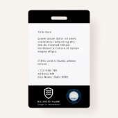 QR Business ID Logo | Veiligheidsdienst werknemers Badge (Achterkant)