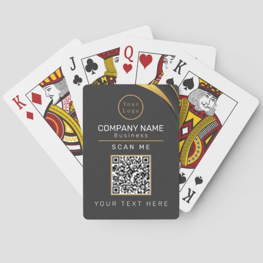 QR Business Logo Professional Pokerkaarten (Achterkant)