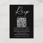 QR Calligraphy Ink Script Black RSVP Informatiekaartje (Voorkant)