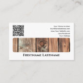 QR-code 100% natuurlijke elegante houten stijl op Visitekaartje (Achterkant)