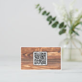 QR-code 100% natuurlijke organische houten stijl o Visitekaartje (Staand voorkant)