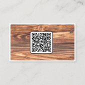 QR-code 100% natuurlijke organische houten stijl o Visitekaartje (Voorkant)