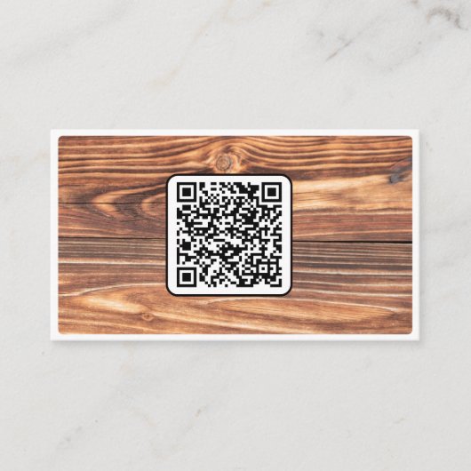 QR-code 100% natuurlijke organische houten stijl o Visitekaartje (Voorkant)