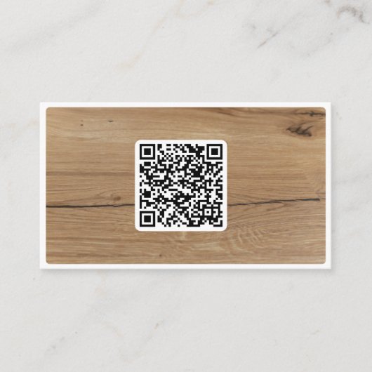 QR-code 100% natuurlijke organische houten stijl o Visitekaartje (Voorkant)