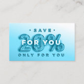 QR-CODE 20%OFF DICOUNT PROMOTIONAL INSERT BLUE VISITEKAARTJE (Voorkant)