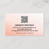 QR-CODE 20%OFF DICOUNT PROMOTIONAL INSERT BLUSH VISITEKAARTJE (Achterkant)