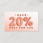 QR-CODE 20%OFF DICOUNT PROMOTIONAL INSERT BLUSH VISITEKAARTJE (Voorkant)