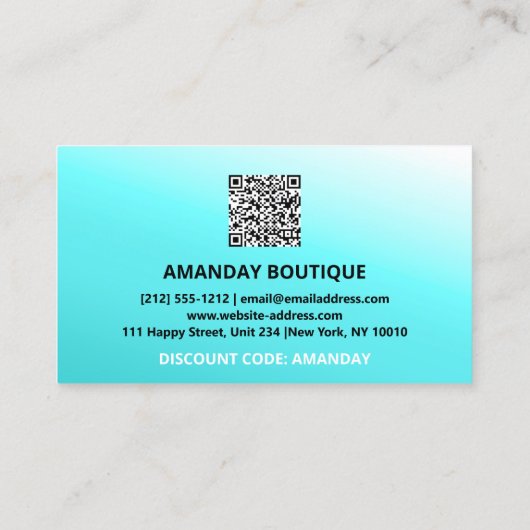 QR-CODE 20%OFF DICOUNT PROMOTIONAL INSERT VISITEKAARTJE (Achterkant)