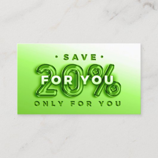 QR CODE 20%OFF KORTING PROMOTIONELE LOYALITEIT VISITEKAARTJE (Voorkant)