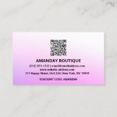 QR-CODE 20%OFF KORTINSERT DANK PINK VISITEKAARTJE (Achterkant)