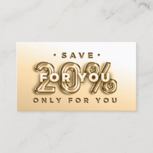 QR CODE 20%OFF TUSSENVOEGSEL DANK U KAART VISITEKAARTJE (Voorkant)