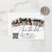 qr code 3 foto ' s collage opslaan moderne datum notitiekaartje (Voorkant / Achterkant in situ)