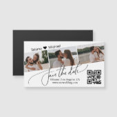 qr code 3 fotocollage behalve datum chic magnet (Voorkant / Achterkant)