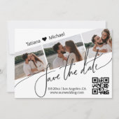 qr code 3 fotocollage met behoud van datumminimali notitiekaartje (Voorkant)