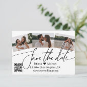 QR code 3 foto's collage opslaan van de datum Aankondiging (Staand voorkant)