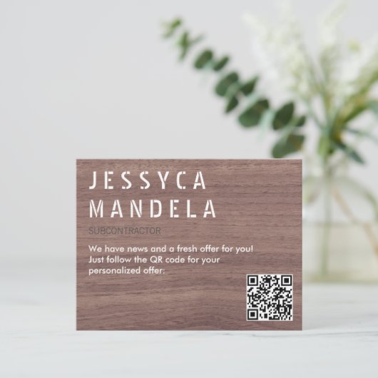 QR-code aanbieding aankondiging Briefkaart (Staand voorkant)