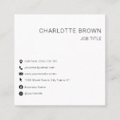 QR Code Aangepast Modern White Professional Vierkante Visitekaartje (Voorkant)