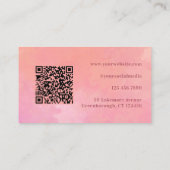 QR-code Aangepast moderne roze schoonheid Visitekaartje (Achterkant)