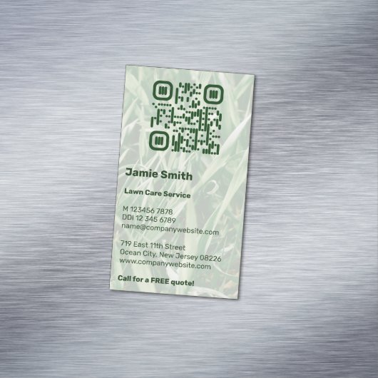 QR Code Aangepaste foto Groene zorg in gebruik Magnetisch Visitekaartje (Voorbeeld)
