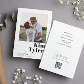 QR CODE aangepaste foto moderne typografie bruilof Save The Date