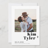 QR CODE aangepaste foto moderne typografie bruilof Save The Date (Voorkant)