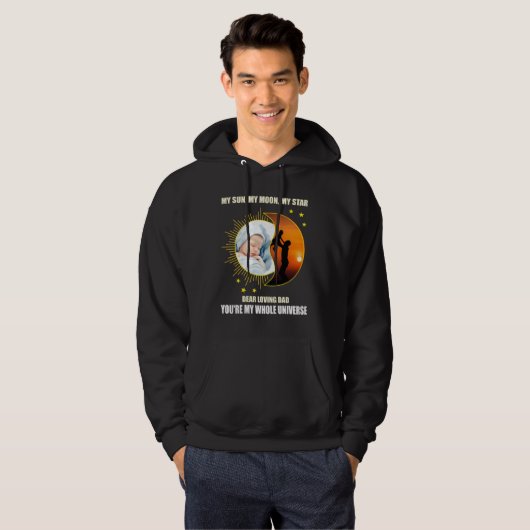 QR-code aangepaste foto Vaderdag hoodie (Voorkant volledig)