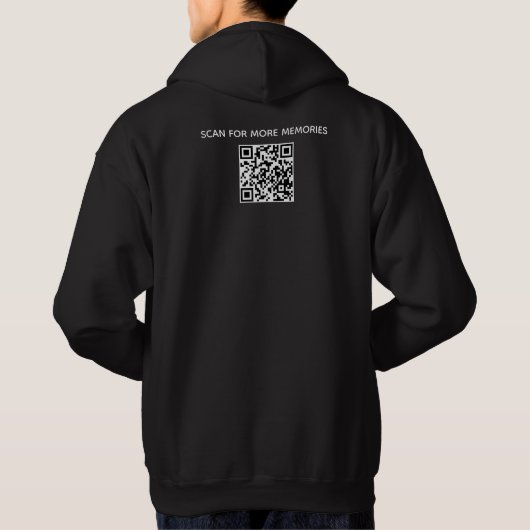QR-code aangepaste foto Vaderdag hoodie (Achterkant)