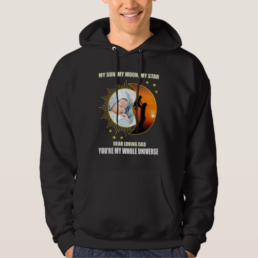 QR-code aangepaste foto Vaderdag hoodie (Voorkant)