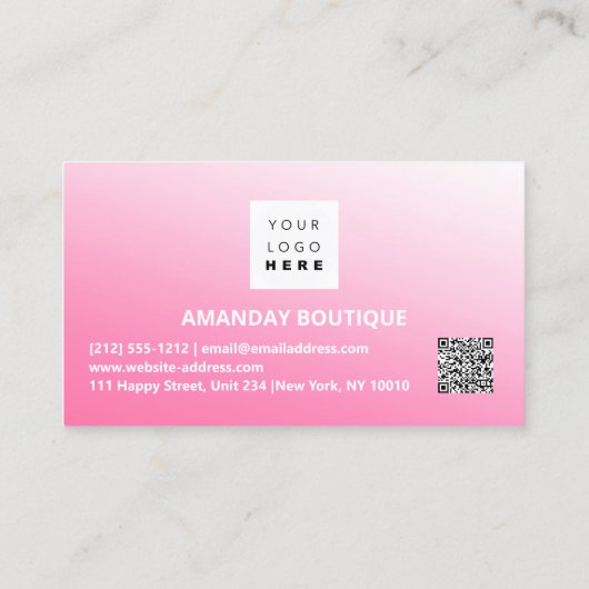 QR-CODE AANGEPASTE LOGO 20% VAN INVOER KORTING VISITEKAARTJE (Achterkant)