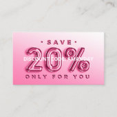 QR-CODE AANGEPASTE LOGO 20% VAN INVOER KORTING VISITEKAARTJE (Voorkant)