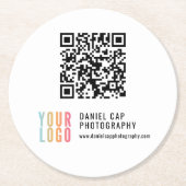 QR-code aangepaste logo bedrijf onderzetters (Voorkant)