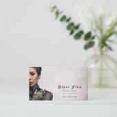 QR Code Aangepaste Paarse Demask  Tattoo Artist Visitekaartje (Staand voorkant)