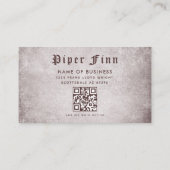 QR Code Aangepaste Paarse Demask  Tattoo Artist Visitekaartje (Achterkant)