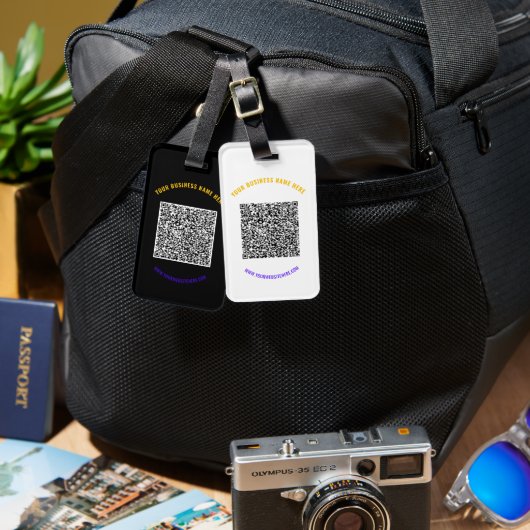 QR Code Aangepaste tekst Bagagelabel - Kies kleure (Voorkant /achterkant)