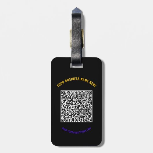 QR Code Aangepaste tekst Bagagelabel - Kies kleure (Achterkant verticaal)