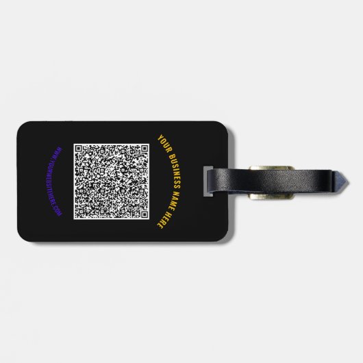 QR Code Aangepaste tekst Bagagelabel - Kies kleure (Achterkant horizontaal)
