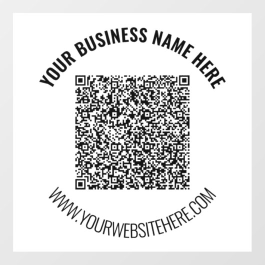 QR-code aangepaste tekst bedrijf raamsticker sjabl (Vel)