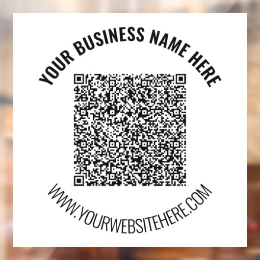 QR-code aangepaste tekst bedrijf raamsticker sjabl (Vel 2)