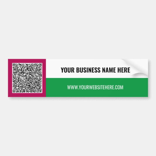 QR-code Aangepaste tekst Bedrijfs bumpersticker (Voorkant)