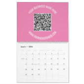 QR Code Aangepaste tekst Bedrijfskalender Uw kleur Kalender (Mar 2026)