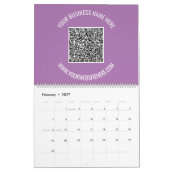 QR Code Aangepaste tekst Bedrijfskalender Uw kleur Kalender (Feb 2027)