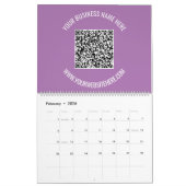 QR Code Aangepaste tekst Bedrijfskalender Uw kleur Kalender (Feb 2026)