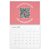 QR Code Aangepaste tekst Bedrijfskalender Uw kleur Kalender (Jan 2026)