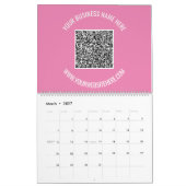 QR Code Aangepaste tekst Bedrijfskalender Uw kleur Kalender (Mar 2027)