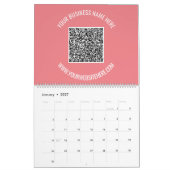QR Code Aangepaste tekst Bedrijfskalender Uw kleur Kalender (Jan 2027)