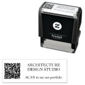 QR CODE aangepaste tekst bedrijfsnaam promotie Zelfinktende Stempel (In situ)