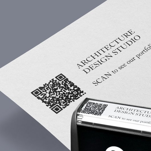 QR CODE aangepaste tekst bedrijfsnaam promotie Zelfinktende Stempel