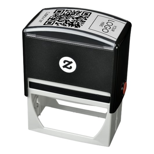 QR Code Aangepaste Tekst Business Logo Gepersonali Zelfinktende Stempel (Product)