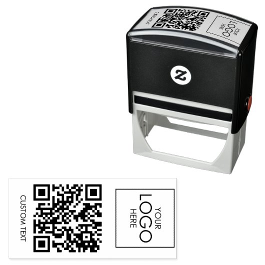 QR Code Aangepaste Tekst Business Logo Gepersonali Zelfinktende Stempel (In situ)